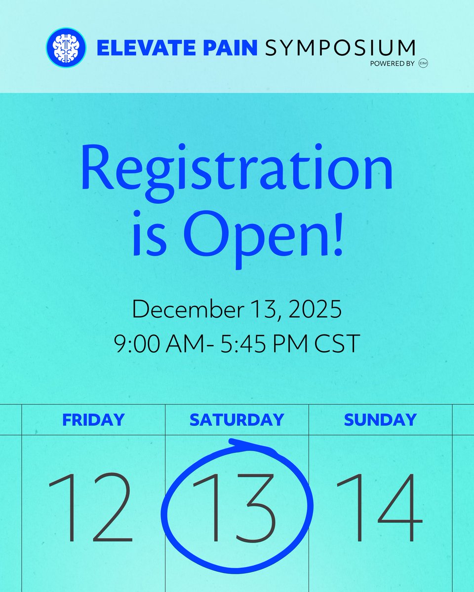Registration is OPEN! 🧠✨ Join us December 13 for our 2nd Annual Elevate Pain Symposium, a fully virtual event created for clinicians ready to advance their expertise in pain science.

Secure your virtual seat: bit.ly/4gzQDmx