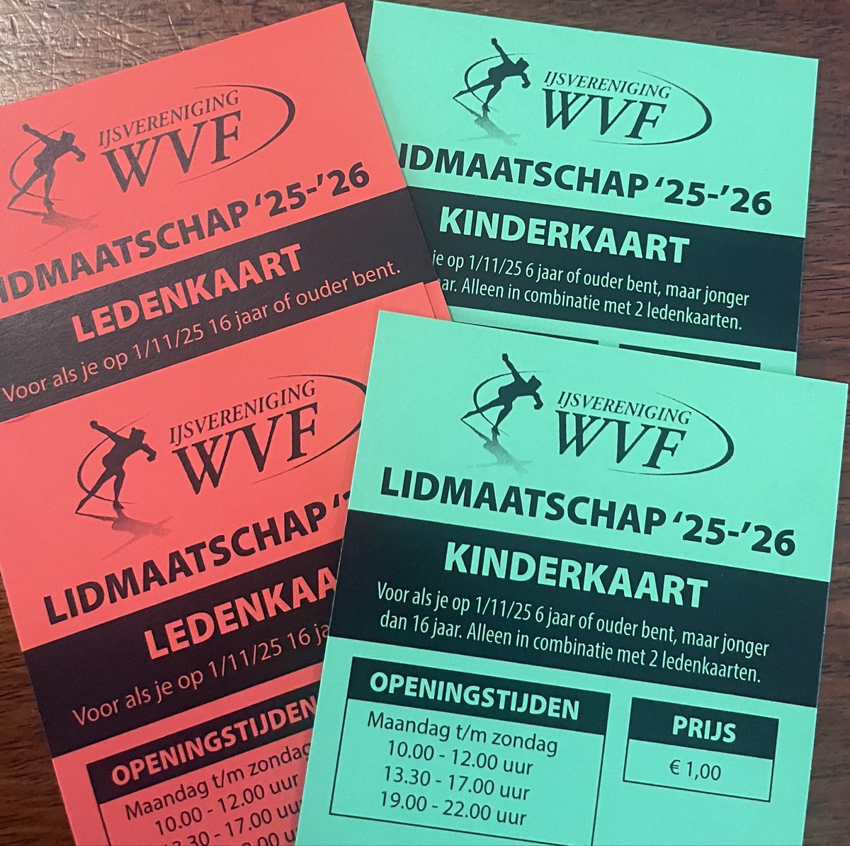 SCHAATSLIEFHEBBERS opgelet. Vanaf vandaag, 7 november, tot en met zondag 7 december is de webshop open om seizoenskaarten aan te schaffen. Ga naar ijsverenigingwvf.nl/webshop/ of kijk op onze website voor meer info. ijsverenigingwvf.nl