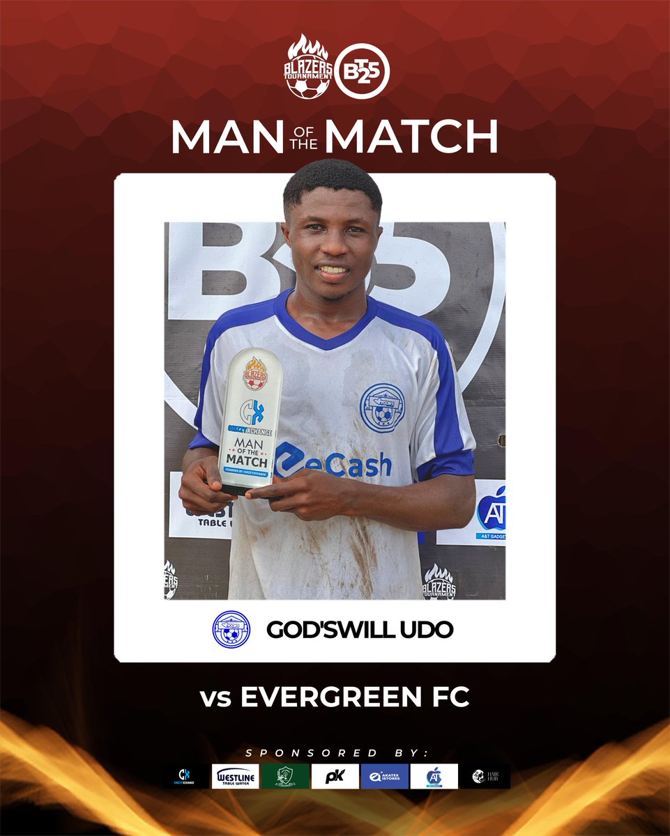 A spectacular performance with a goal at the end earns Godswill Udo of Vtoons Football Club the MOTM for today's game. 
Congratulations to him. 

#BT2025