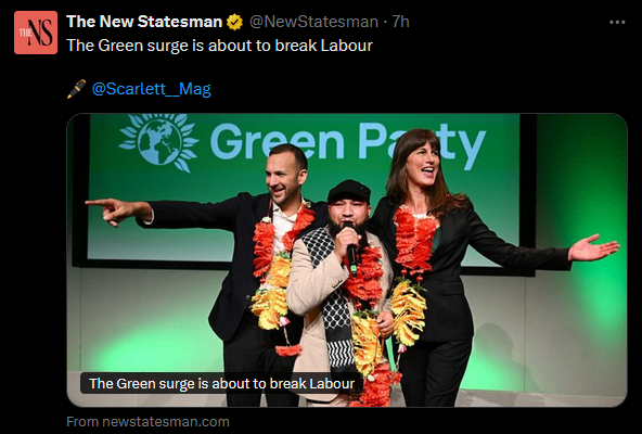 Damn right! The Green Party are here to replace Labour and our rapid rise in the polls reflects that. 📈💪