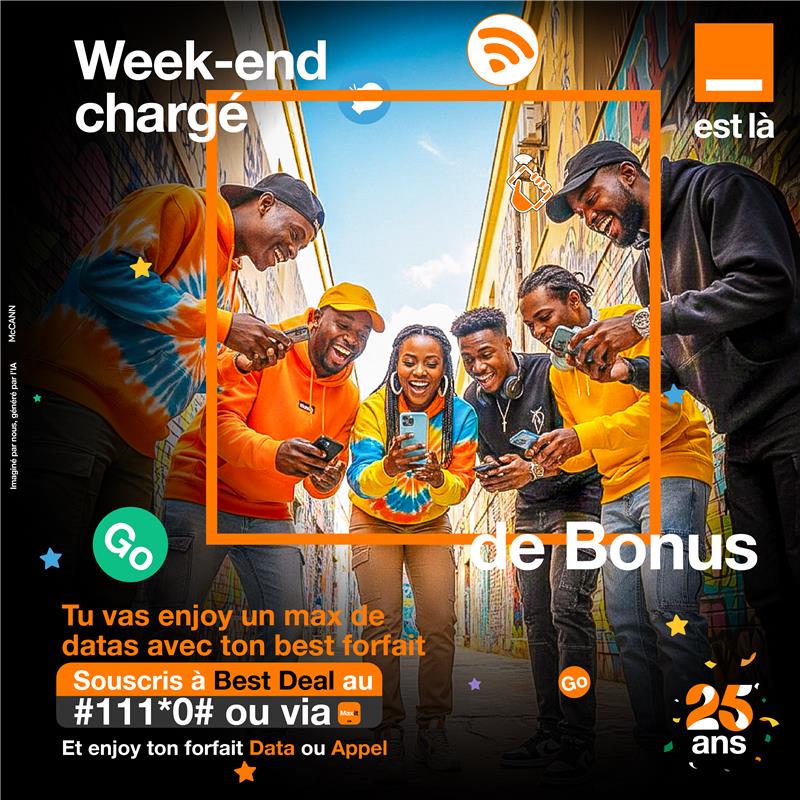 Orange_Cameroun's tweet image. 🔥 𝐖𝐞𝐞𝐤-𝐞𝐧𝐝 𝐜𝐡𝐚𝐫𝐠𝐞́ 𝐝𝐞 𝐛𝐨𝐧𝐮𝐬 ! 🔥
Fais le plein de datas + appels et reste connecté avec ta team tout le week-end 😎.
Avec 𝐁𝐞𝐬𝐭 𝐃𝐞𝐚𝐥, chaque activation = plus de gains 🎁
📲 #111*0# ou via Max it 👉 bit.ly/OBestDeal
#OrangeEstLà #BestDeal #MaxIt