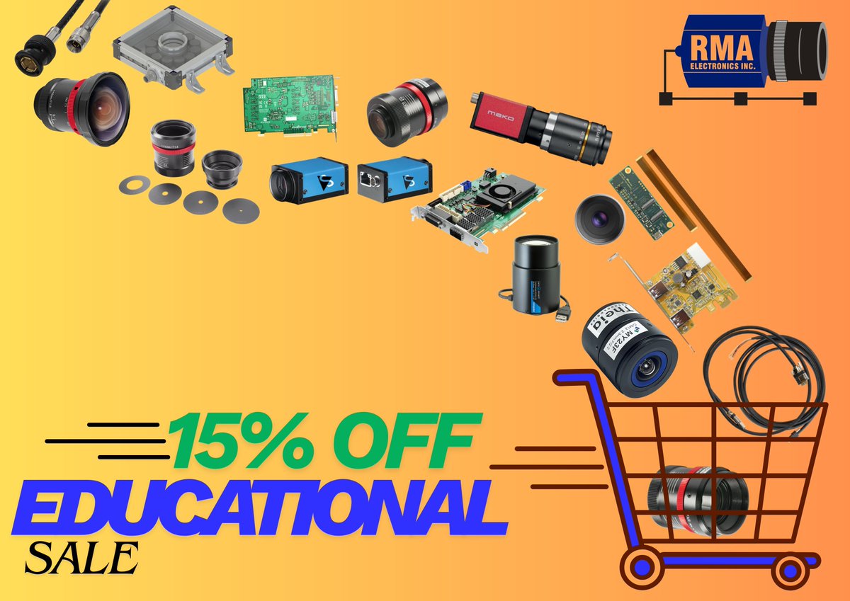 RMAElectronics's tweet photo. Attention College and University students/faculty! Starting now and continuing through the end of this year (December 31, 2025), any college or university is eligible for a one-time 15% "educational" discount.

Please reach out if you think there is a project we can assist with! https://t.co/9xzsYQYu1K