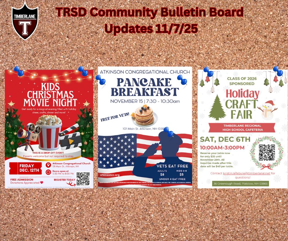 Please check out these latest activities and happenings on the District’s Community Bulletin Board located here: timberlane.net/community-bull…