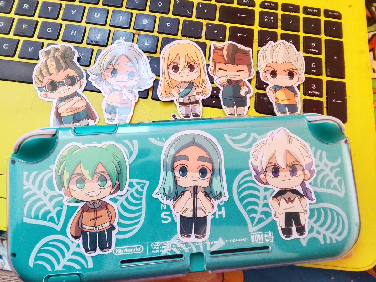 Mis stikers de Inazuma ya en mi Nintendo y los demás uwu, falta poco para por fin jugar Inazuma eleven #InazumaEleven #stikers #game