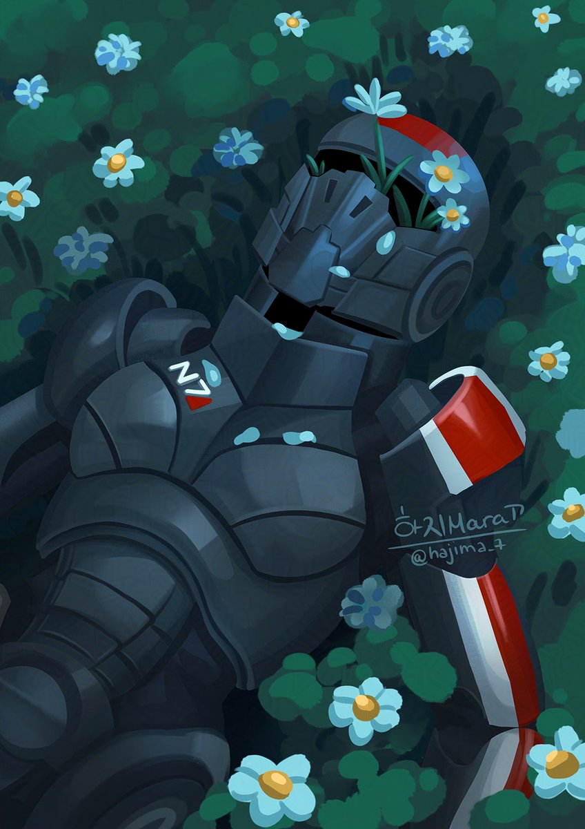happy #N7Day !!  
Shepard is just taking a lil nap :D  
#MassEffect