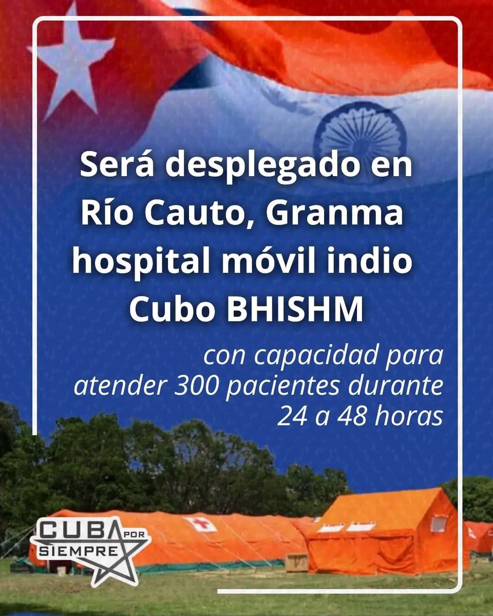 🇮🇳🇨🇺 Llega a Cuba el hospital móvil Cubo BHISHM, en un vuelo desde  India.
20 T de recursos humanitarios para las familias afectadas por  Melissa en el Oriente cubano, equipado con primeros auxilios y capacidad para atender a 300 personas en 24 a 48 horas durante emergencias.