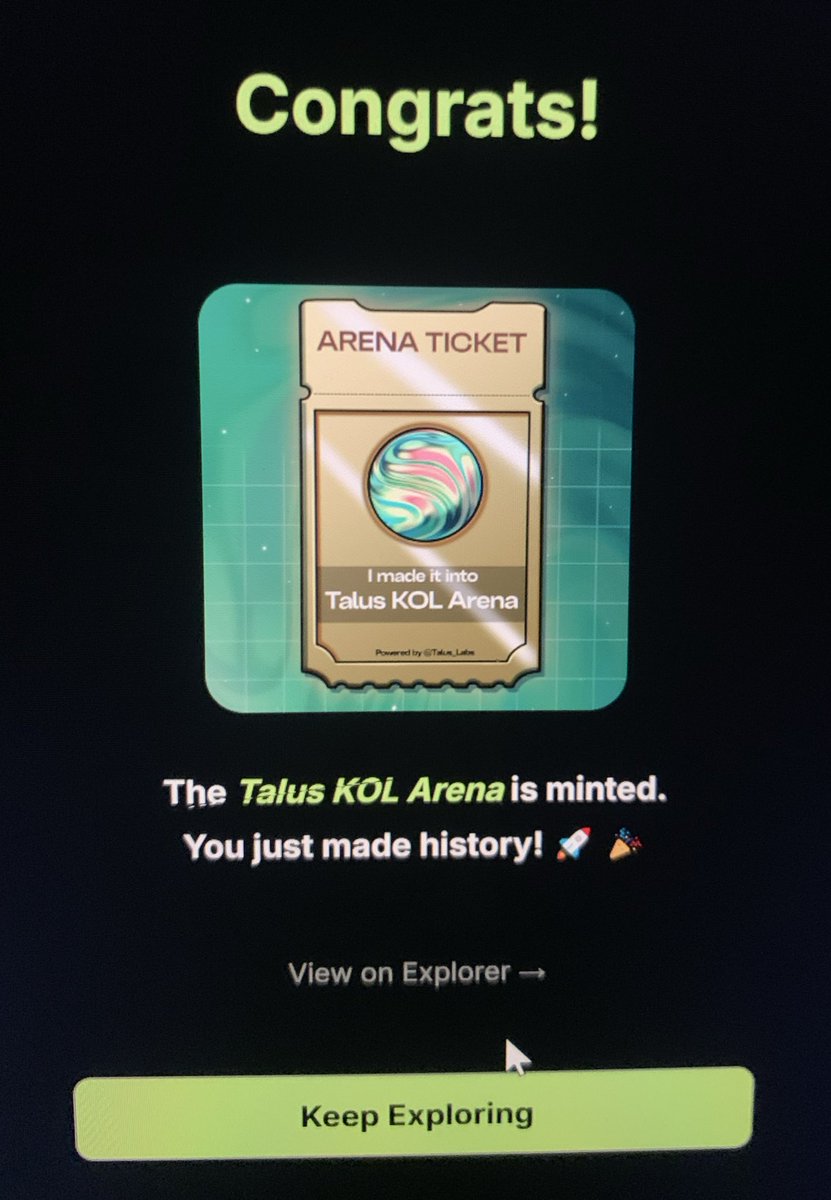 Meelerh_Web3's tweet image. finally minted my Talus labs SBT after a long journey on TBook and I didn’t give up! 

@Talus_Labs is issuing a special SBT for the community not just a badge, but a record of your participation, support, and contribution to the Talus ecosystem. 

It marks your place in $US…