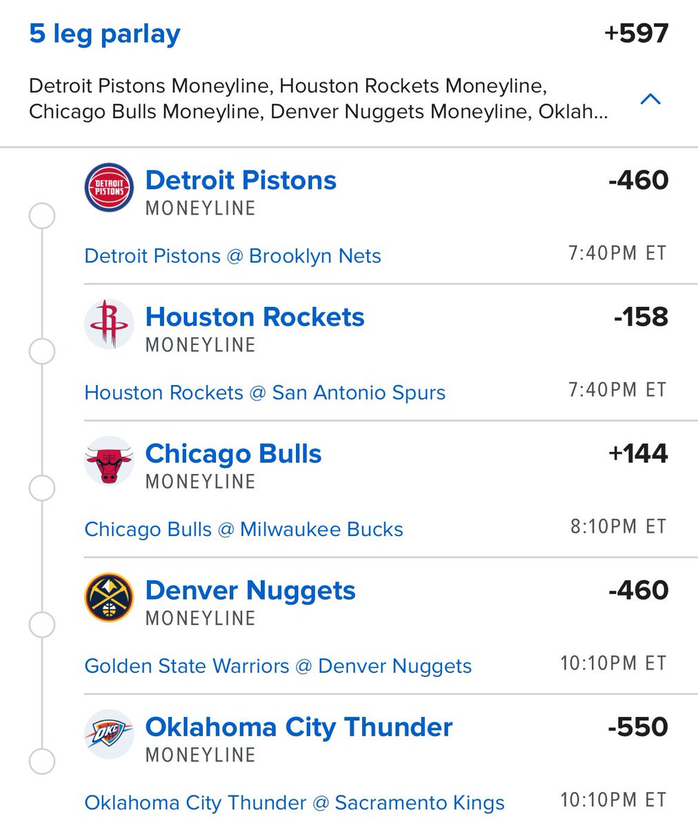 SmartPicksPro's tweet photo. 🚀 +597 NBA Moneyline Mega

Five Trending Teams.
Powered by SmartPicks 🔥

Hit ❤️ if tailing… let’s cash another one! https://t.co/CKjViHdaxs