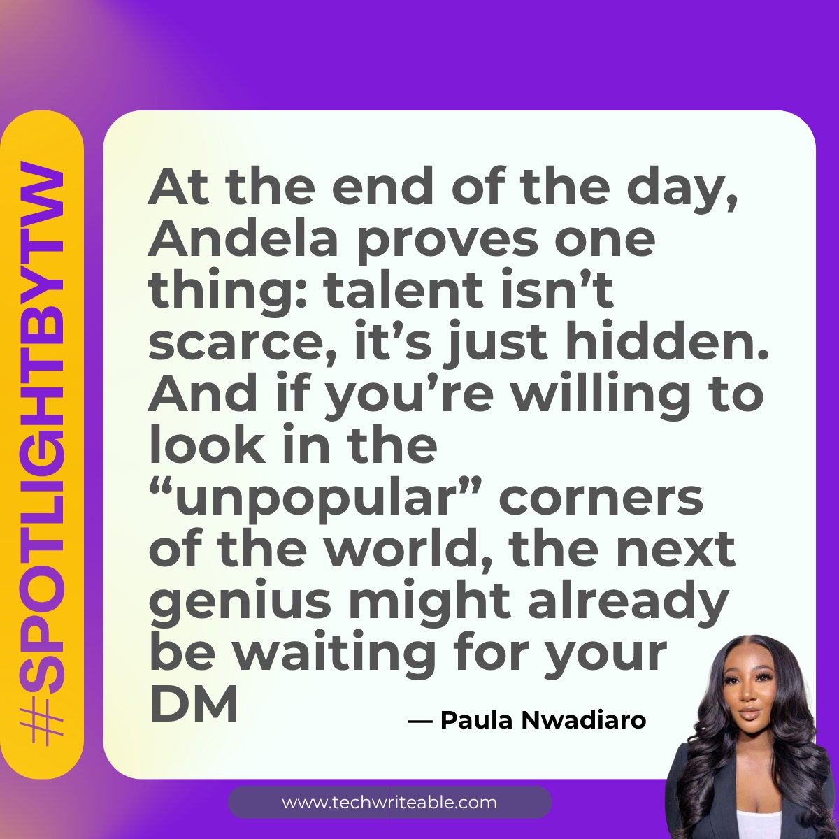 techwriteable's tweet image. Our latest #SpotlightByTW is “How Does Andela Keep African Tech Talent Engaged and Thriving?” by who else but our Academy Lead @paula_bearr .