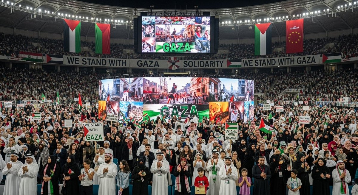 تتوحّد قلوبُ الدول الإسلامية في #دورة_ألعاب_التضامن_الإسلامي على أملِ الاحتفال بتحريرِ القدسِ🇵🇸قريبًا بإذنِ الله. #غزة_محور_التضامن
#من_لزم_الاستغفار_يجد_الخير  #التعاون