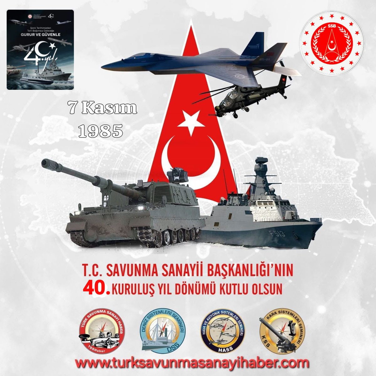 Ülkemizin savunma ve havacılık alanında Sektörümüzün gelişimine ve atılımlarına öncülük eden Savunma Sanayii Başkanlığı'mızın 40. kuruluş yıl dönümünü yürekten kutluyoruz. 👏🇹🇷