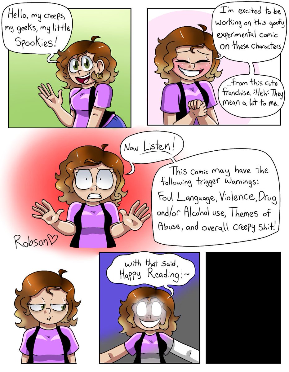 ShayleeRobson's tweet image. A little warning page from Toon Shaylee on a comic. I wonder why she's giving that warning. 🤔
#digitalcomic #cartoonist #autisticwoman