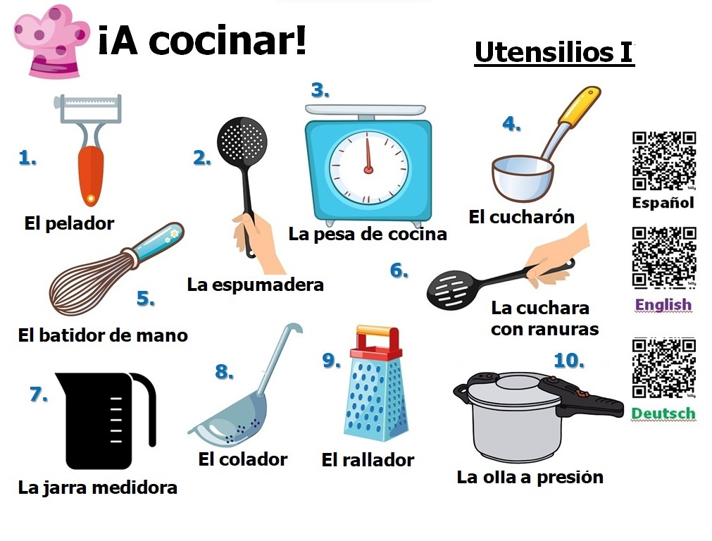 SpanishMucho's tweet photo. 🇬🇧*Let's cook! - Cookware I - Do you know this vocabulary? Continue the activity here: https://t.co/qP4ryqio8Q - Have fun! (˘◡˘)
#spanish #spanishfood #spanishfork #español #spanishfoodlovers #spanishclassesonline #spanishclasses https://t.co/kxunLRY5gR