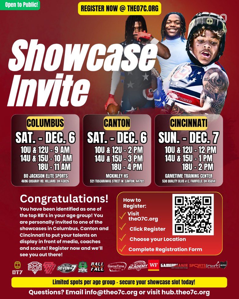 JahmeirGordon's tweet photo. Big thanks to @Crook36 and @THE_OhioPlayers  for the invite! 🙏🏽🔥
Honored to be recognized and can’t wait to showcase my skills at the event. Time to put in that work and represent! 💪🏽🏈
#TheOhioPlayers #Showcase #GrindSeason @GalePride https://t.co/NtAHQk98OR