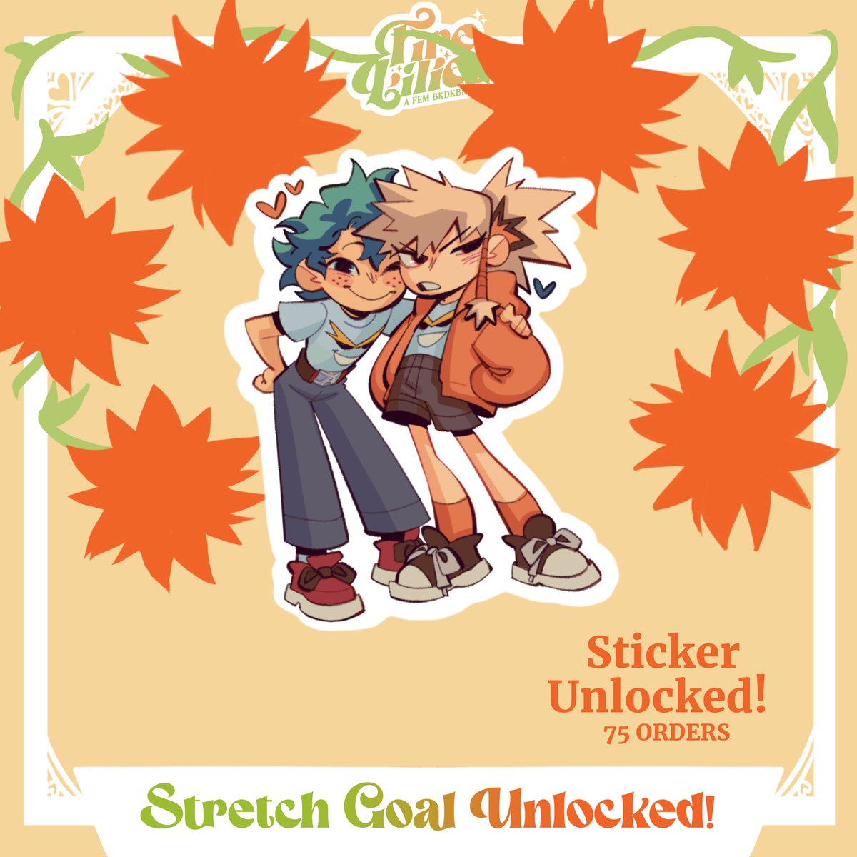 fembkdkbkzine's tweet image. 🧡 STRETCH GOAL UNLOCKED! 💚

Lets go, lesbians! With your help, we’ve reached our second stretch goal, this adorable sticker by @habkart for all physical orders!! Something big is on the horizon for our next goal—how soon can we get there?

Get yours now! fembkdkbkzine.bigcartel.com