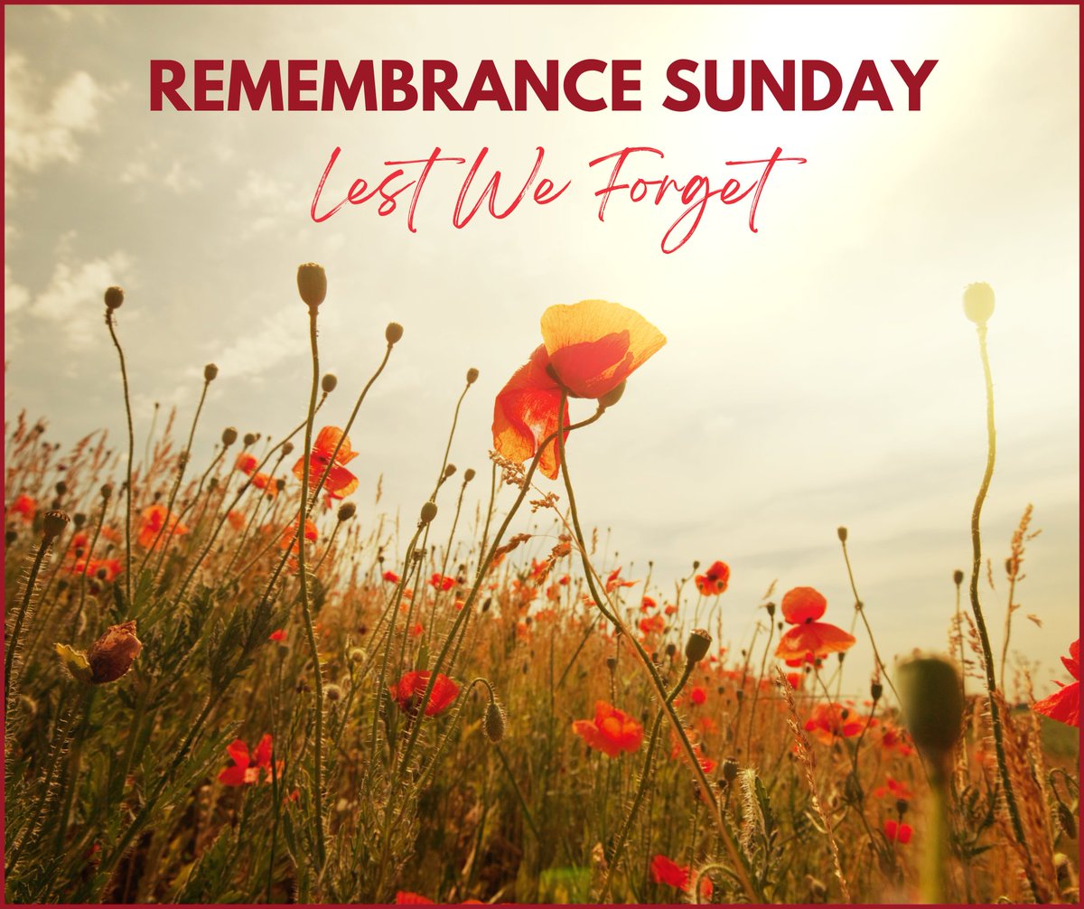 🌹 It’s Remembrance Sunday, when we remember those who gave their lives for ours across all conflicts, and share a moment’s silence in honour of their sacrifice.

Thank you to all who served to keep us safe, and who continue to do so.

#RemembranceSunday #lestweforget