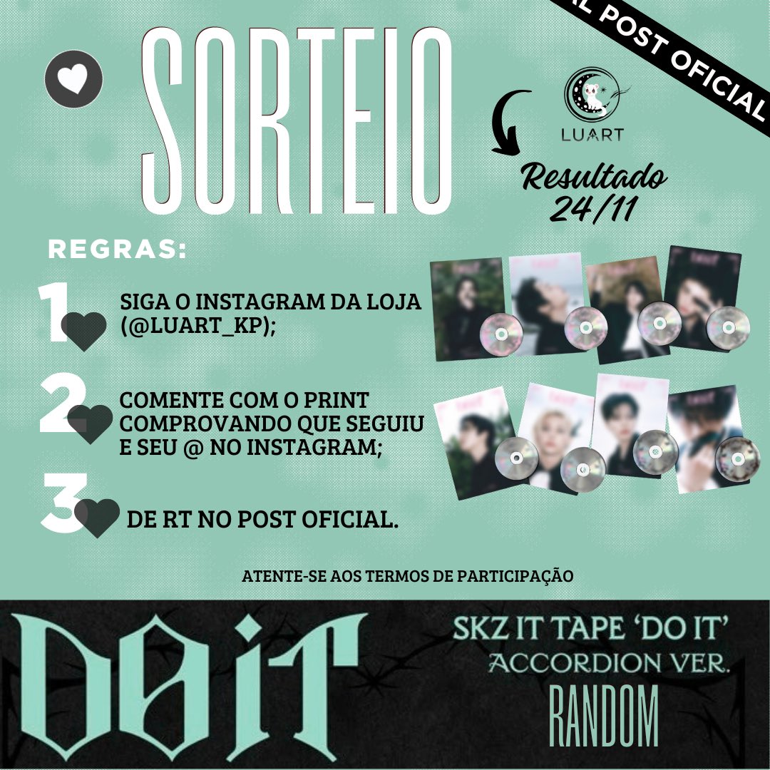 hyunlixbb's tweet image. 🍀SORTEIO ACCORDION RANDOM - DO IT🍀

• Atente-se as regras e aos termos de participação. 

• Link do instagram: instagram.com/luart_kp?igsh=…

• Resultado: 24/11 as 21h00.

I VOTE #StrayKids for #2025MAMAVOTE