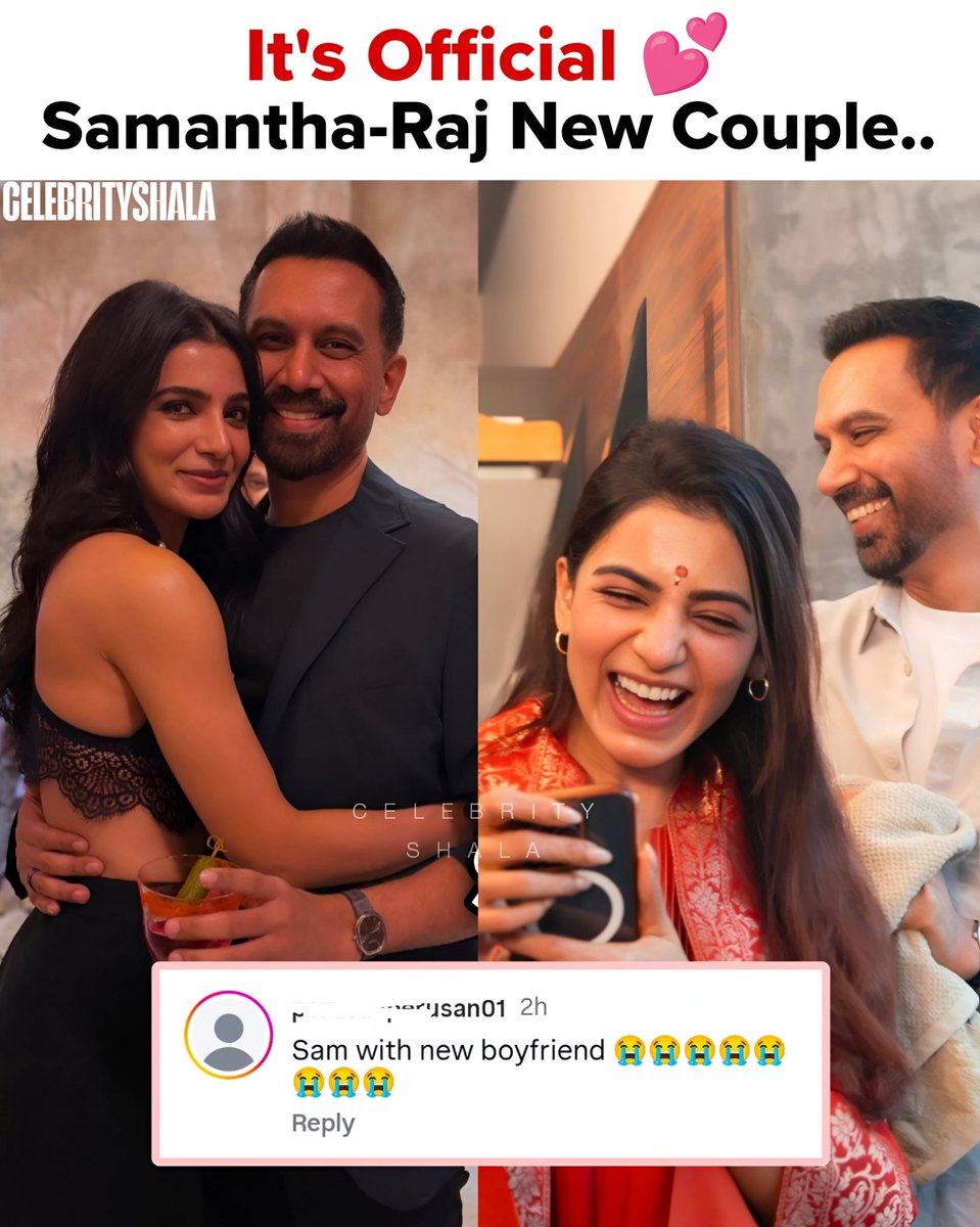 CelebrityShala's tweet photo. Samantha Ruth Prabhu shared a picture with rumoured partner Raj Nidimoru, where she was holding him close now fans comments sam with new Boyfriend ❤️ https://t.co/jt8kGwCNeu