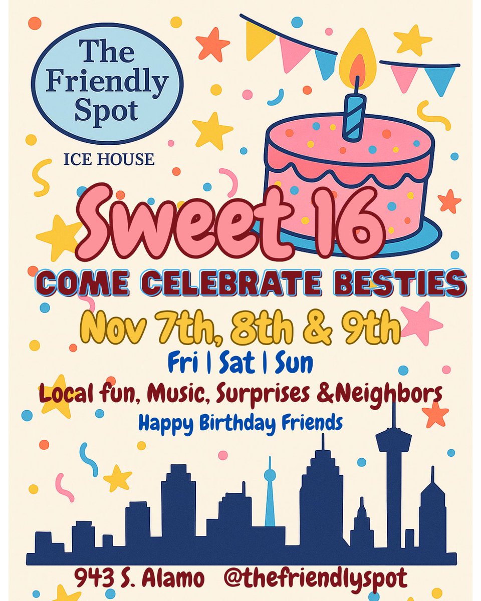 Happy Birthday Friends! Kick off the #friendlybirthday weekend tonight 7p. Sing #happybirthday to the place friends❤️ the best, cake by @sweetchelas &amp; tunes by <a href="/rikalot/">rik wederstrandt</a>. <a href="/drinkfunnywater/">Funny Water</a>  in the #icehouse. All welcome, let’s be Friendly Birthday friends #firstfriday #southtown