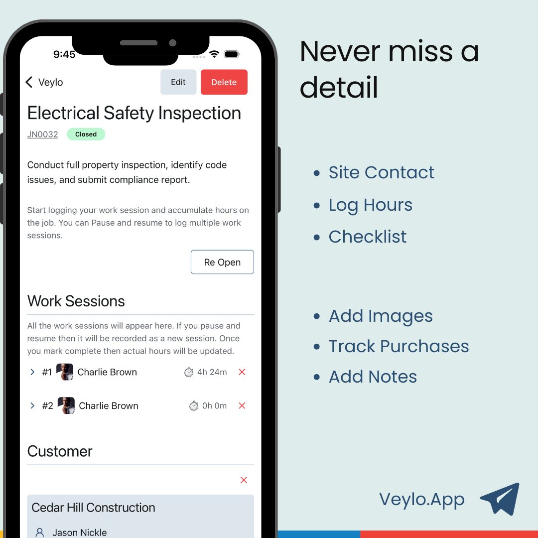VeyloApp's tweet image. 🚐 Keep your day running like clockwork.

Whether it’s one job or fifty, your schedule stays clear and connected.

Dispatch, reschedule, and update instantly — all from one dashboard.

#DispatchTools #FieldServiceSoftware #SmartScheduling #EfficiencyWins