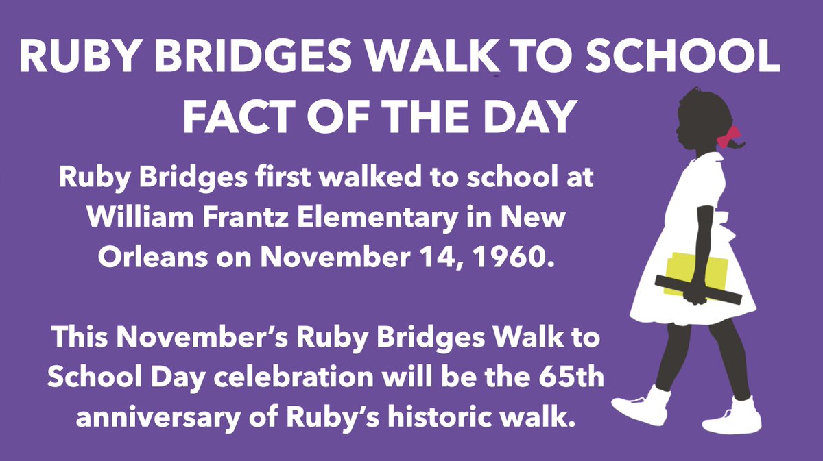 MDWalksForRuby's tweet image. Did you know that 2025 is the 65th anniversary of Ruby Bridges integrating William Frantz Elementary and her historic walk to school?