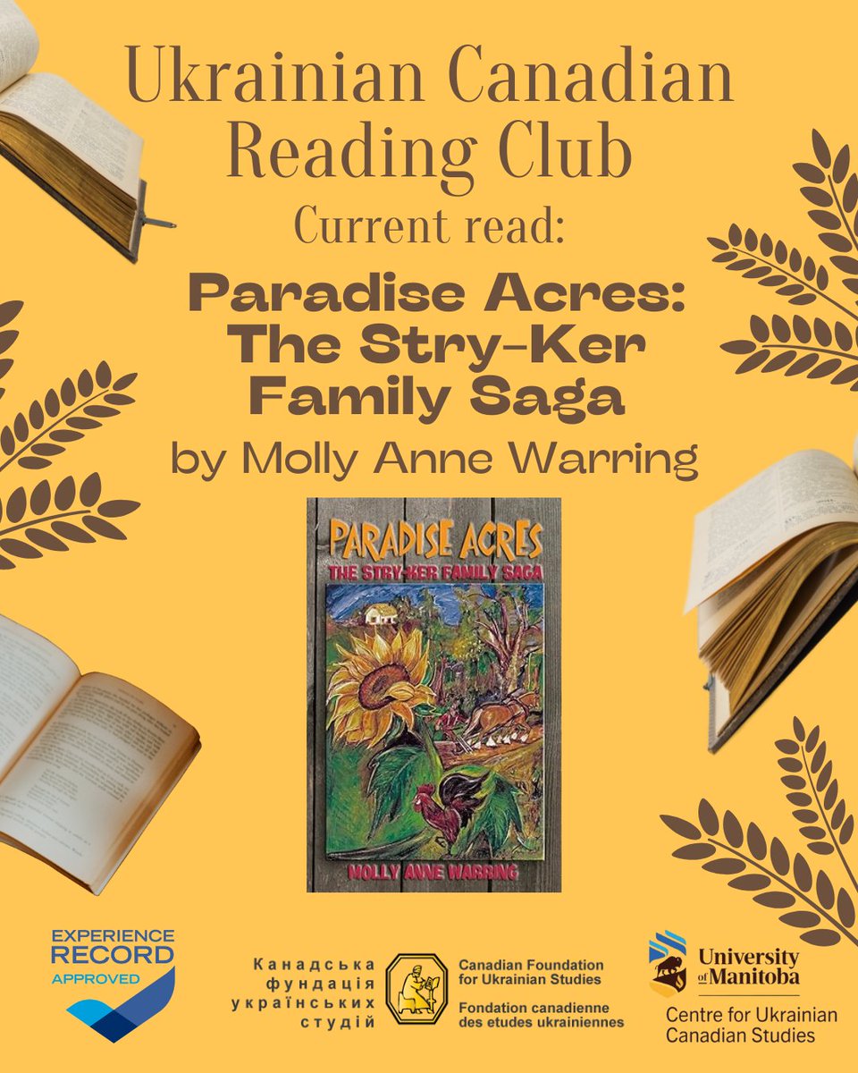 centre_um's tweet photo. CUCS Reading Club

We are continuing our exploration of “Paradise Acres: The Stry-Ker Family Saga” by Molly Anne Warring. Chapters 35–79.

The session will take place on Thursday, 11 December 2025, at 12:00 PM CST, online via Zoom.

Registration link: https://t.co/XjN6XlnkYf https://t.co/oOJ2BRPzW5