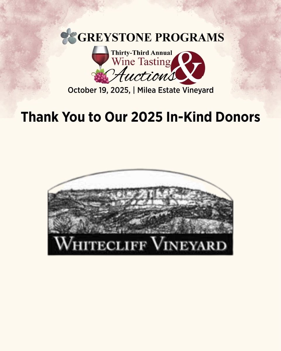 GreystonePrgrms's tweet image. Cheers to our incredible 2025 In-Kind Donors!

Your generosity made Greystone’s 33rd Annual Wine Tasting and Auctions a success and helps us continue empowering people with autism and intellectual/ developmental disabilities across the Hudson Valley.

#GreystonePrograms