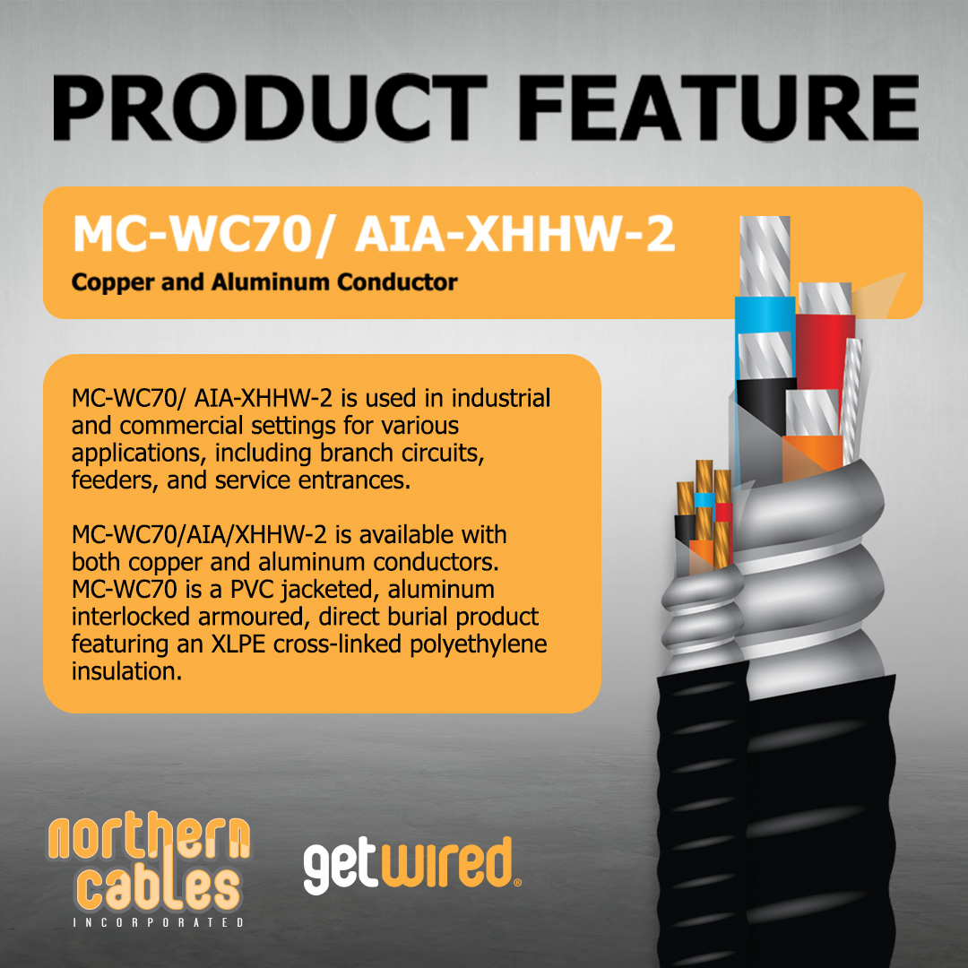 northerncables's tweet image. Check out our MC-WC70/AIA-XHHW-2 Copper and Aluminum Conductor!

Explore more of our top-quality products: northerncables.com

 #NorthernCables #CablingSolutions #TopQualityCables