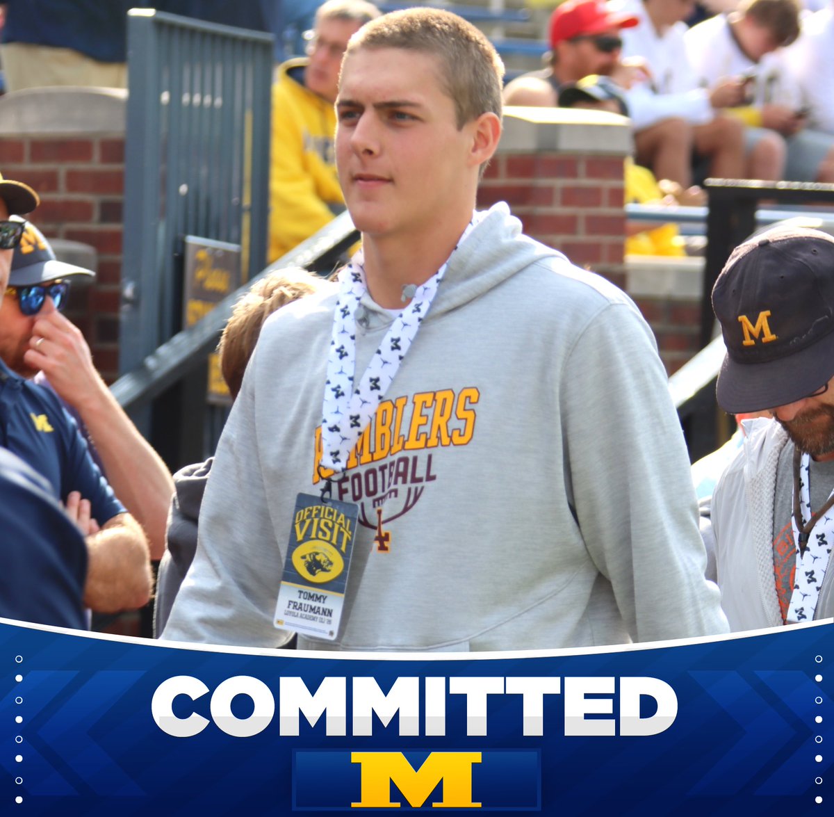 uofmcoverage's tweet image. BREAKING: 2026 3⭐️ OT Tommy Fraumann has flipped his commitment from Miami (OH) to Michigan! 

The 6’8 250 pound prospect from Wilmette, IL held additional offers from Oregon State, UMass, Western Michigan and others 

Tommy is the son of former Michigan LB Bob Fraumann who…