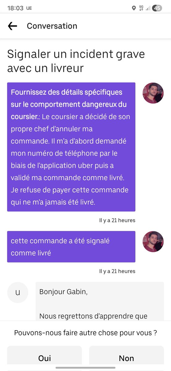 man_in_clouds's tweet photo. @ubereats_fr Vos livreurs nous volent et vous les protégés. Super service client. Des réponses du service client préprogrammés sans aucune considération. Ce sont nous les clients ! Pas vos livreurs malhonnête. https://t.co/B5Yzk3Xm05