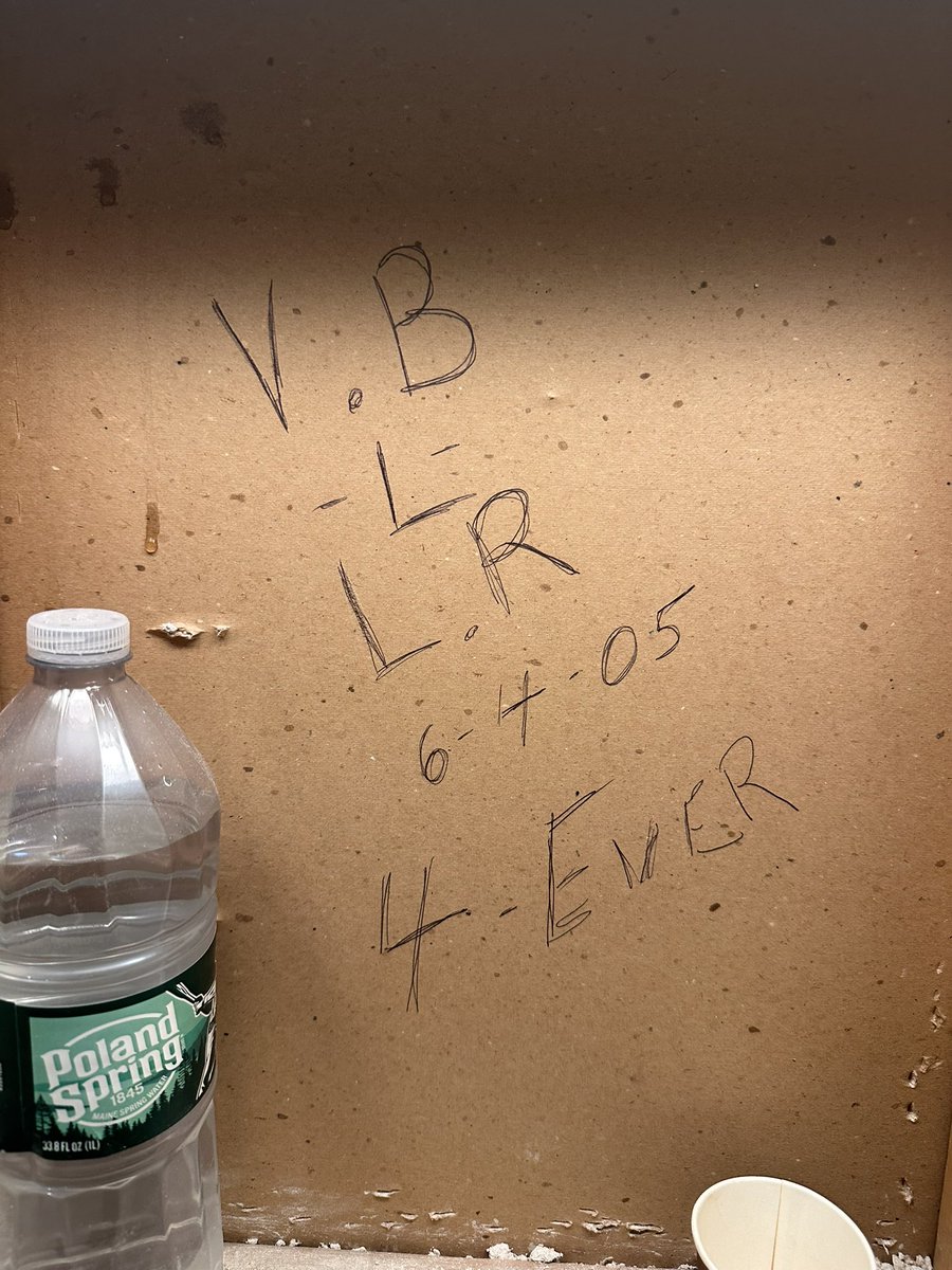 Gutting and renovating the bathroom…hubby just sent me this, he wrote it behind our bathroom mirror 20yrs ago!
