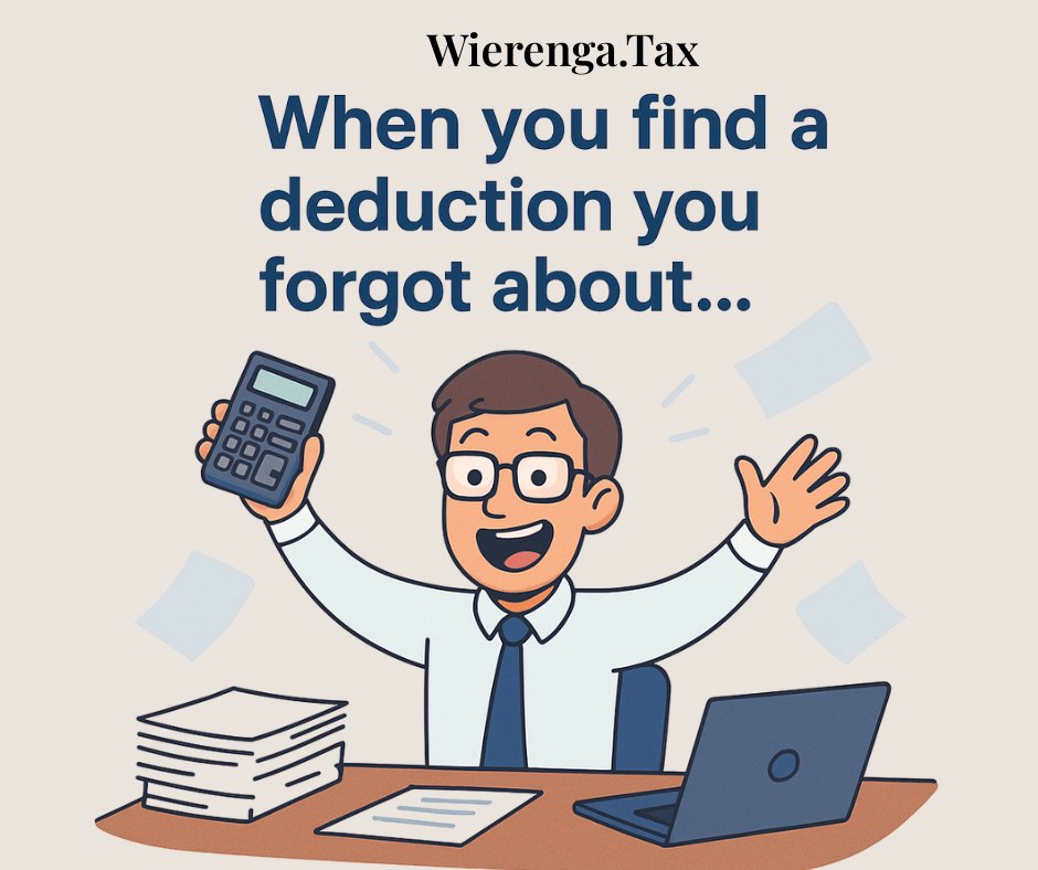 WierengaTax's tweet image. My face when I find a deduction I forgot about… 😄

Even accountants get that surprise joy when hidden deductions pop up!

Let’s make sure you don’t leave any behind this tax season.

💼 Wierenga.Tax — Smart. Thorough. Human.

#TaxHumor #FridayFunny #AccountantLife…