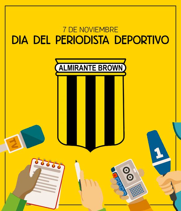 🎙️El Club Almirante Brown saluda en su día a los periodistas deportivos, en especial a aquellos que realizan la cobertura de la actualidad de la institución. 

🖤💛