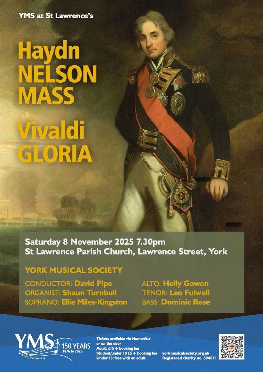 It's almost time! Join us tomorrow at 7.30 pm at St Lawrence Parish Church for our autumn concert of Vivaldi's Gloria and Haydn's Nelson Mass. It promises to be a glorious concert. Tickets available below! 🎶

events.humanitix.com/yms-nov-2025