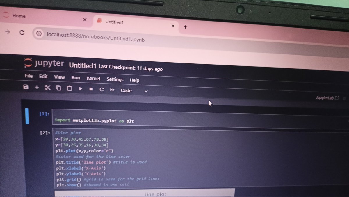 Truptimaye49642's tweet image. 🚀#100DayOfCodeChallenge 
Day-11
✅Today I have done some line plot using matplotlib library in python 
#Zigbee 
#100DayChallenge
