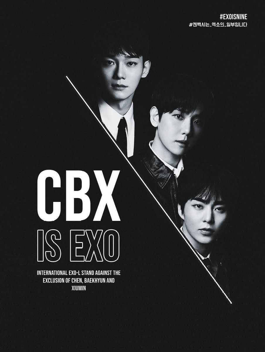 aenolyx's tweet image. 우리는 EXO-L로서 CBX가 EXO에서 제외되는 것을 강력히 반대합니다. 우리는 9 명의 멤버가 함께하는 EXO를 원합니다. CBX는 EXO의 정당한 멤버이며, 반드시 함께해야 합니다.

WE ARE NINE
#EXOLwantsCBXwithEXO 
#CBX_IS_EXO 
#시우민첸백현_엑소와함께
@weareoneEXO @SMTOWNGLOBAL