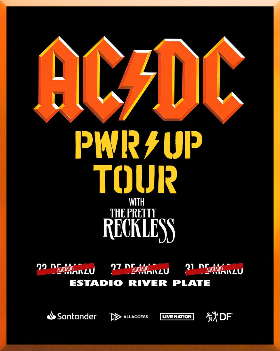 dfallaccess's tweet image. EL REGRESO DE AC/DC A BUENOS AIRES: 3 ESTADIOS AGOTADOS EN 4 HORAS⚡️⚡️⚡️⚡️

Nos vemos el 23, 27 y 31 de marzo en el Estadio River Plate 🏟️