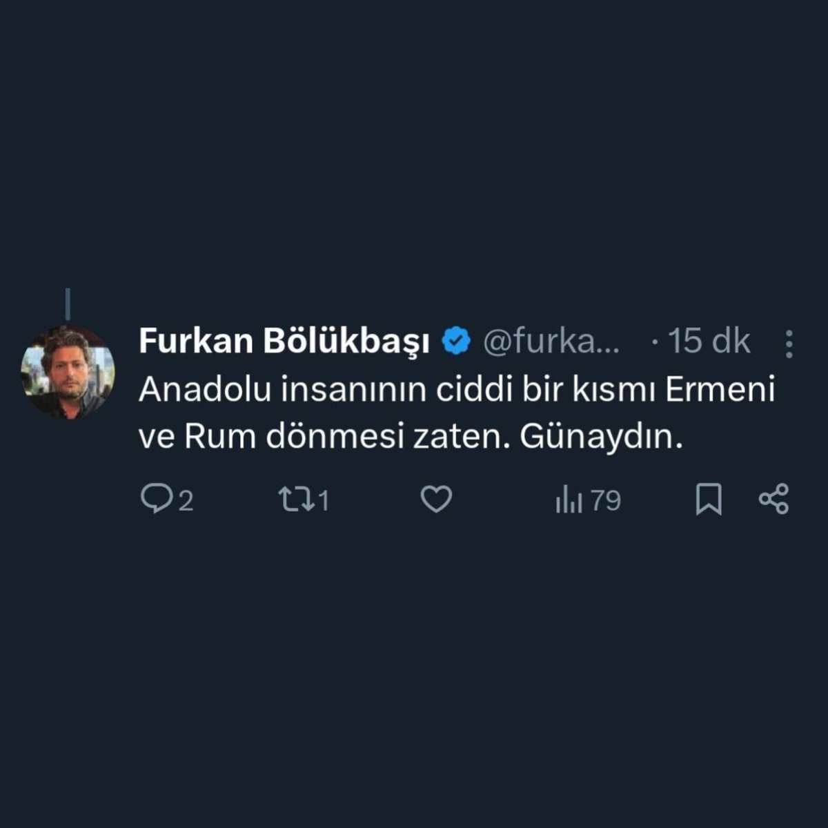 konseytr's tweet photo. #SKANDAL | Türkiye'de Akademisyenlik yapan Furkan Bölükbaşı isimli bir kişinin, Anadolu insanı hakkında “Ermeni ve Rum dönmesi” yazdığı ortaya çıktı. https://t.co/EEdHjWcj4O