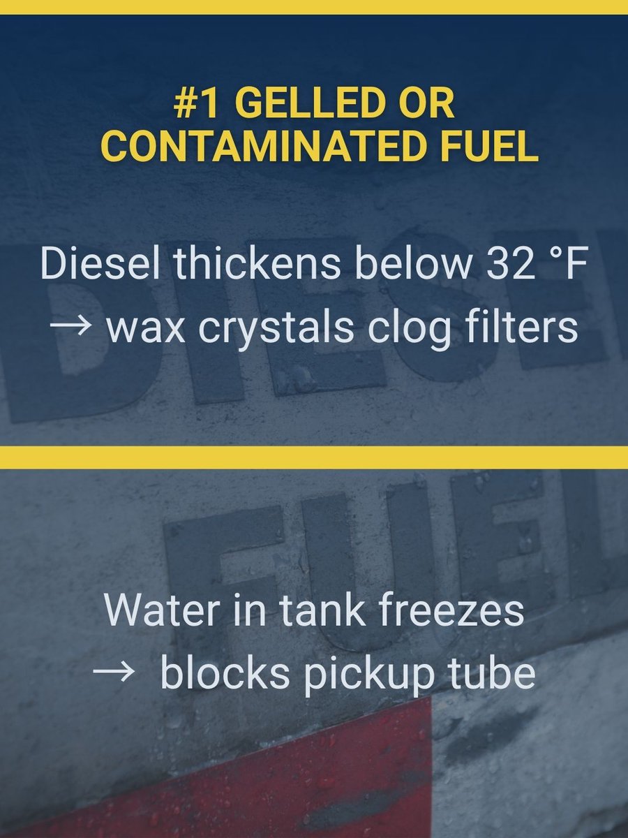 Generatr_Source's tweet image. Temperatures are dropping. 📉 Will your generator start?

Cold weather&apos;s top 3 risks:

1. Gelled diesel fuel
2. Weak batteries
3. Thick oil

A failure in the cold is almost always preventable. Get our expert guide + FREE Winter Prep Checklist to make sure you&apos;re ready.