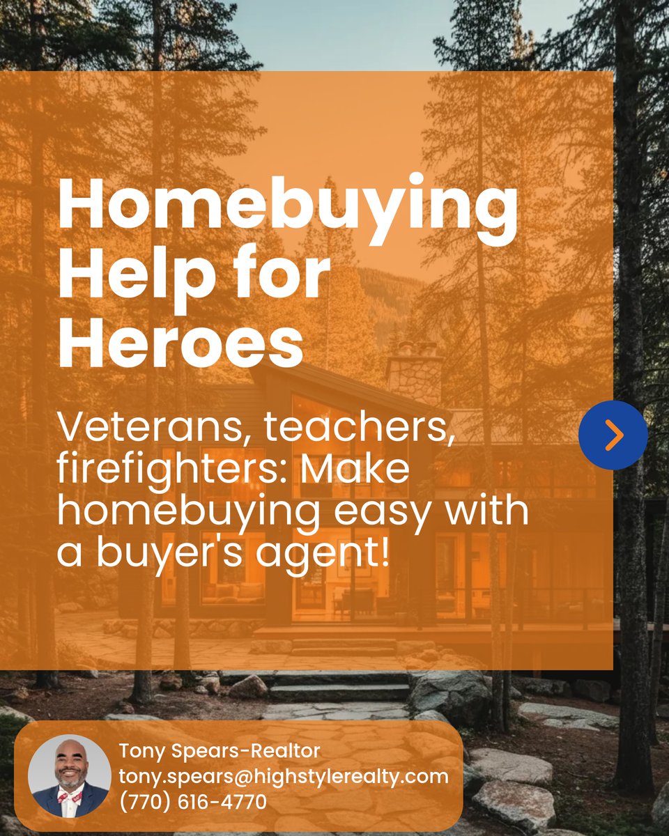 iamtspears's tweet image. Calling all veterans, teachers, and firefighters!🔔 The homebuying process can be overwhelming, but with a buyer&apos;s agent on your side, you&apos;ve got an expert advocate. From finding your ideal home to negotiating the best deal, let&apos;s make your dream a reality! #HomeBuyingHelp