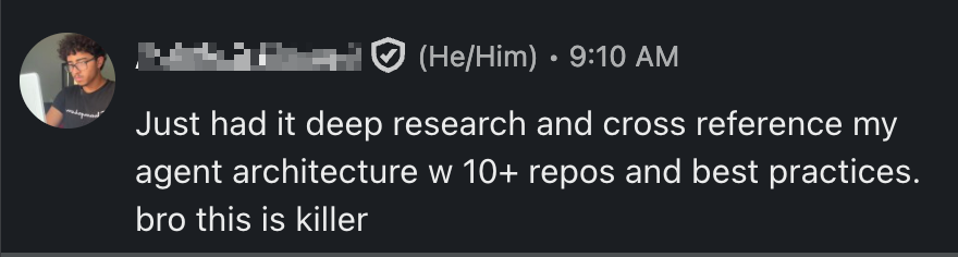 Photo by Arlan first day back in sf, and I immediately get this feedback for @nozomioai.
nia can help you reduce code hallucinations within coding agents like cursor, claude code, etc.
my DMs are open 24/7 for any questions! https://t.co/mQ8fwjk0As