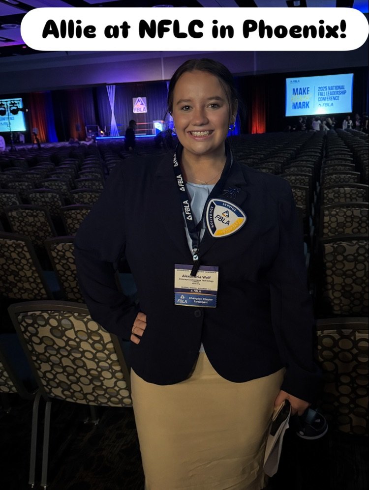 We are so proud of Allie Wolf!  She is attending the FBLA National Fall Leadership Conference in Phoenix, Arizona!  What a great opportunity for a talented young lady!  Way to go, Mrs Wellman, for helping her to get there! <a href="/KY_CTE/">Kentucky Office of Career and Technical Education</a> <a href="/GCATCFBLA1/">GCATC FBLA</a>