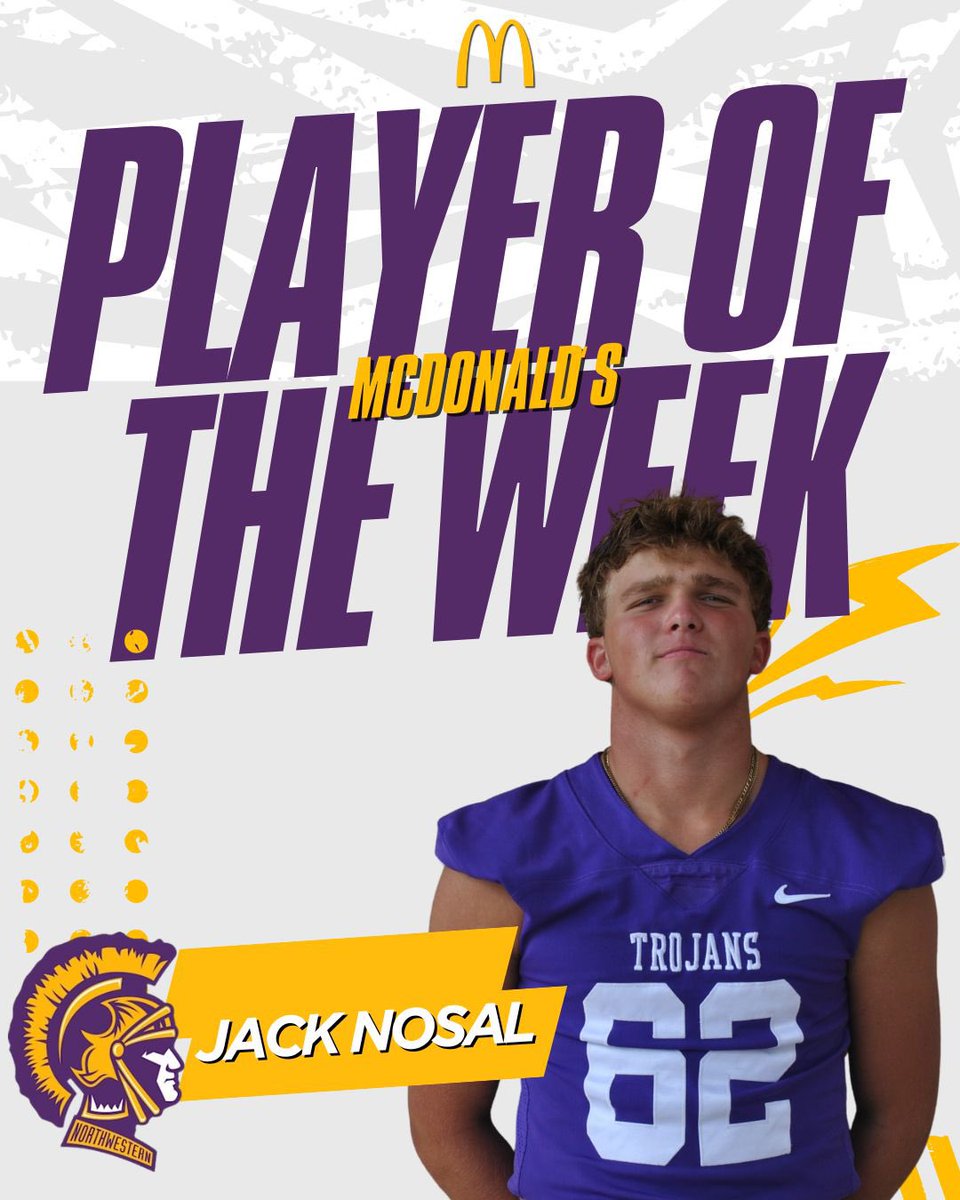 Congrats to <a href="/jacknosal/">Jack Nosal</a> for being chosen Week 10 <a href="/McDonalds/">McDonald's</a> Player of the Week! #WinToday