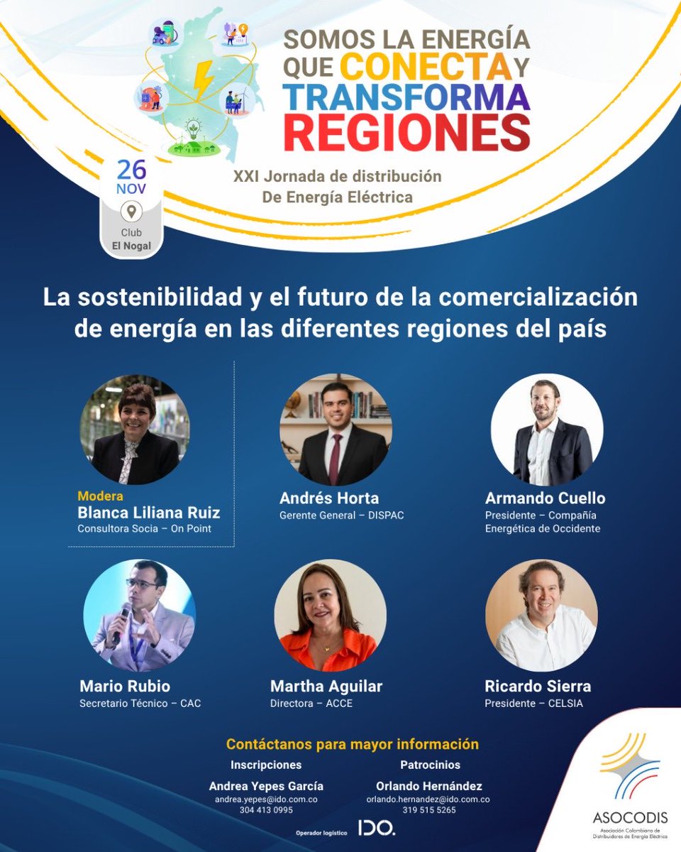 #JornadaDeDistribución2025 ⚡

Por supuesto que en nuestro evento abordaremos el tema de la comercialización de energía eléctrica ⚡ actividad que está afrontando una coyuntura desafiante sobre todo ante un horizonte de tiempo amplio 

¿Que podemos esperar a futuro? ¿Nuestros