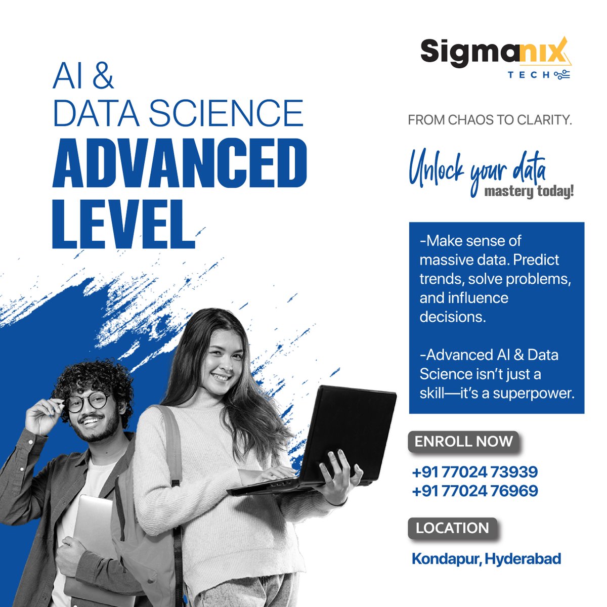 sigmanixtech's tweet image. Turn raw data into real impact.
Discover how advanced AI and Data Science help you decode patterns, predict outcomes, and make smarter moves that matter.
Your data journey starts where insights meet innovation.🚀

👉 Step into the future of intelligence — Enroll now!