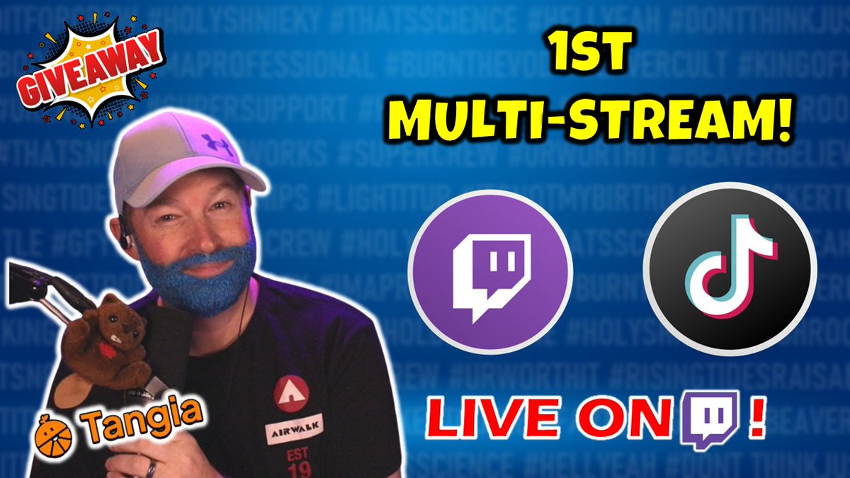 🔴Blue Beard!🔴  

🌟1st EVER MULT-STREAM!!! 🌟 Ask me Anything!

🎁  Giveaway 💖 LIVE NOW 💖 twitch.tv/theonlysuper 
tiktok.com/@doitforcrew
 <a href="/TangiaCo/">Tangia</a>