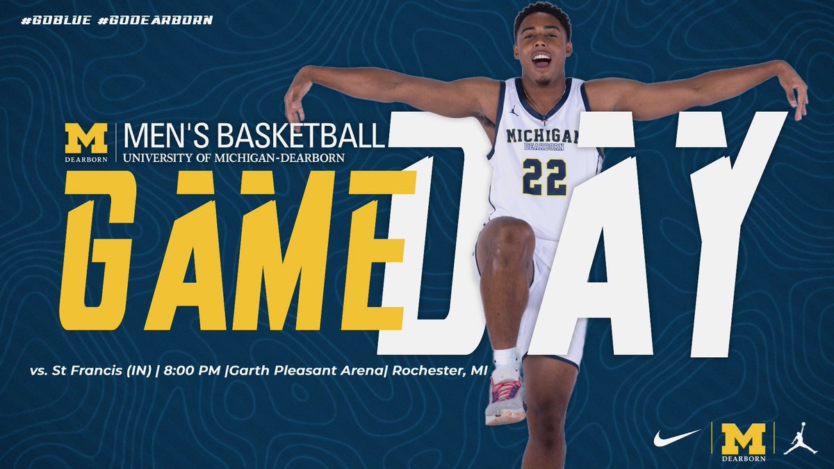 On the Road in Rochester!
📍Garth Pleasant Arena | Rochester Hills,Michigan | 8:00 PM
📺Watch Live: 
youtube.com/live/Vhq8r3u3S…
🆚Saint Francis (IN) 
🍔 Chick-fil-A Classic
#GoBlue #GoDearborn