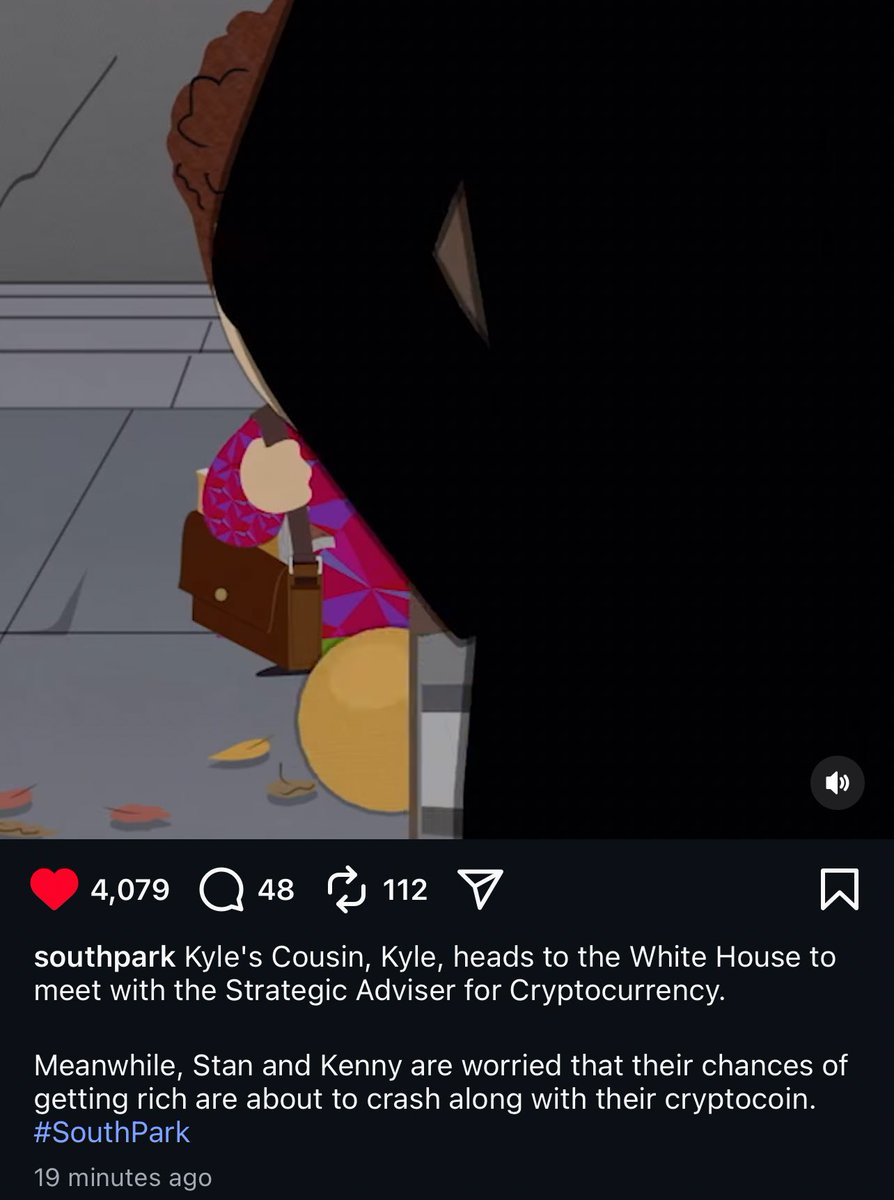 Colewherld's tweet photo. BREAKING! 🚨

@SouthPark CONFIRMS appearance of $SPSN in the next episode as the lore continues!

Post from 19 minutes ago:
https://t.co/uerkY9j39z https://t.co/stOZ7E9sBW