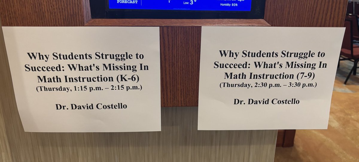 dr_costello's tweet image. I had the privilege to talk about #math and the #scienceoflearning with PEI K-9 teachers yesterday afternoon.

It is about framing our instruction on how students learn.

#education #maths #sol ⁦@PembrokePublish⁩ ⁦@researchEDCan⁩
