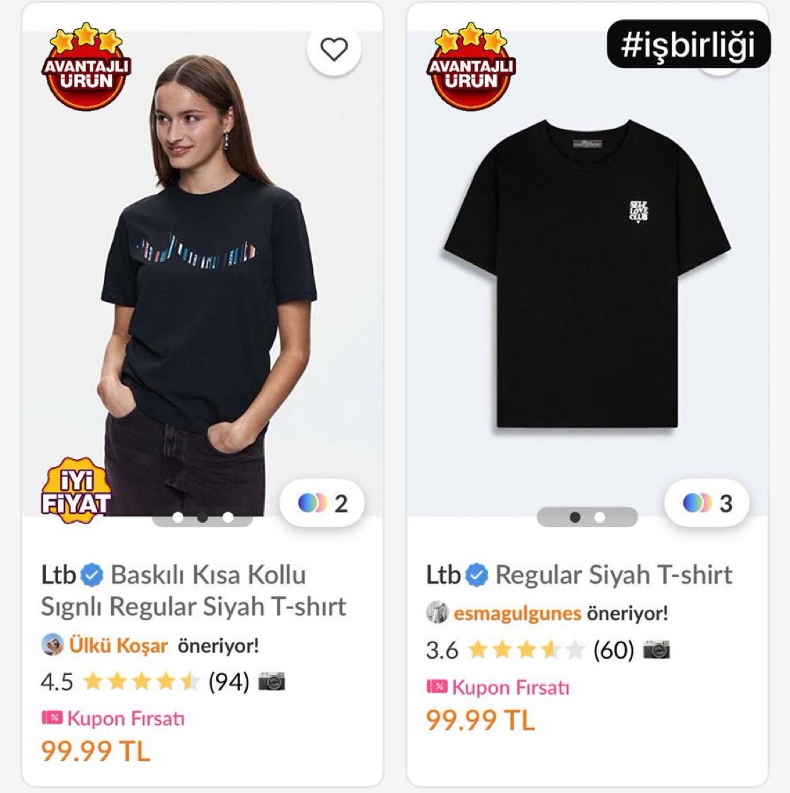 LTB tişörtler 99 liraya düştü koşşş marka sayfasındaki %70 kısmına girin